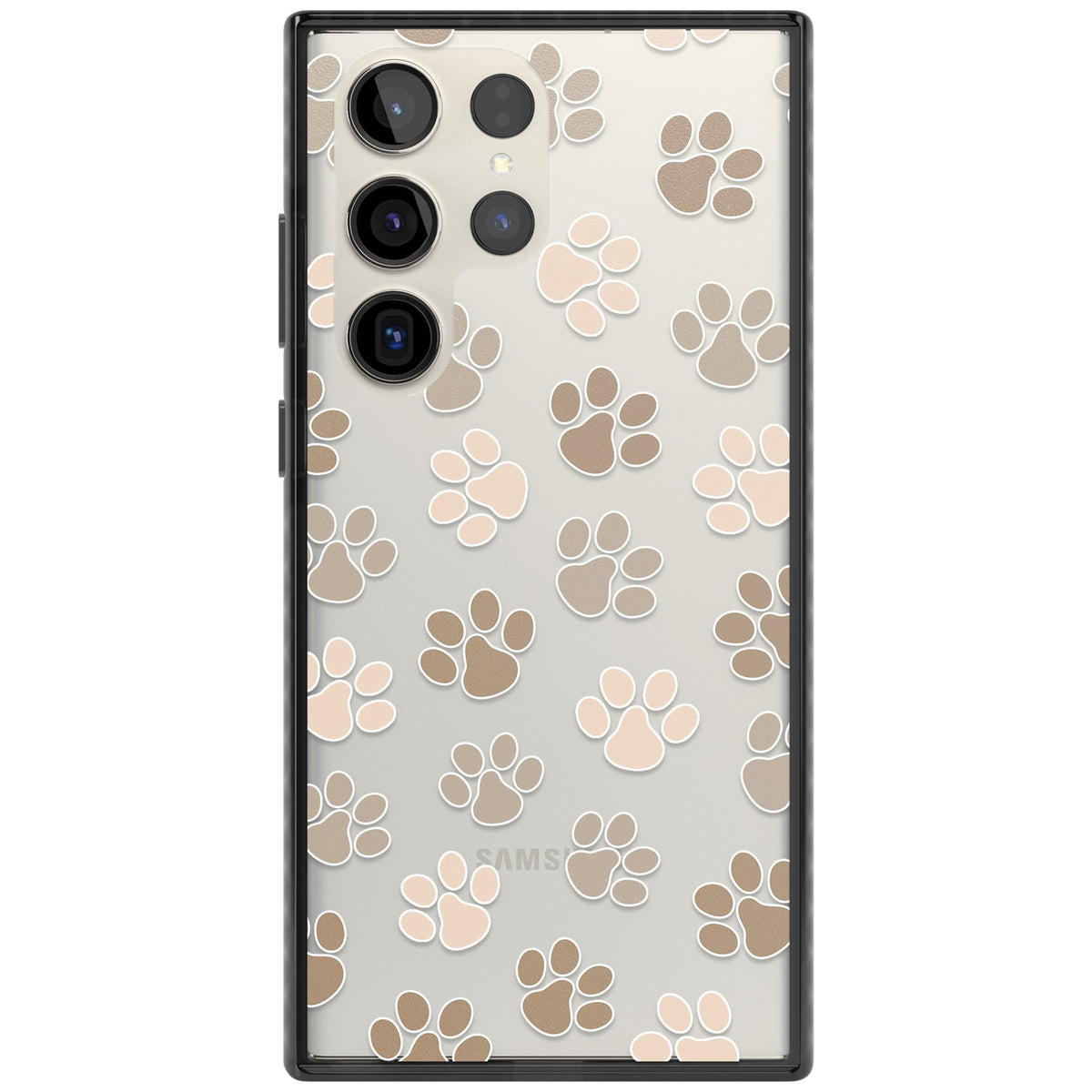 Paw Prints Samsung S22 Ultra / Samsung S23 Ultra / Samsung S24 Ultra Impact Black Phone Case front