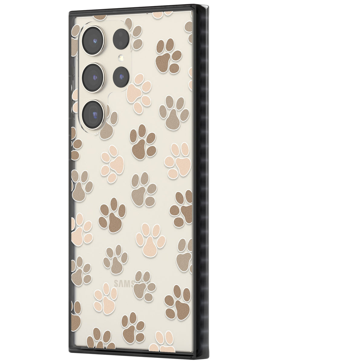 Paw Prints Samsung S22 Ultra / Samsung S23 Ultra / Samsung S24 Ultra Impact Black Phone Case side