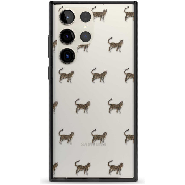 Bengal Cat Pattern Phone Case Samsung S22 Ultra / Black Impact Case,Samsung S23 Ultra / Black Impact Case Blanc Space