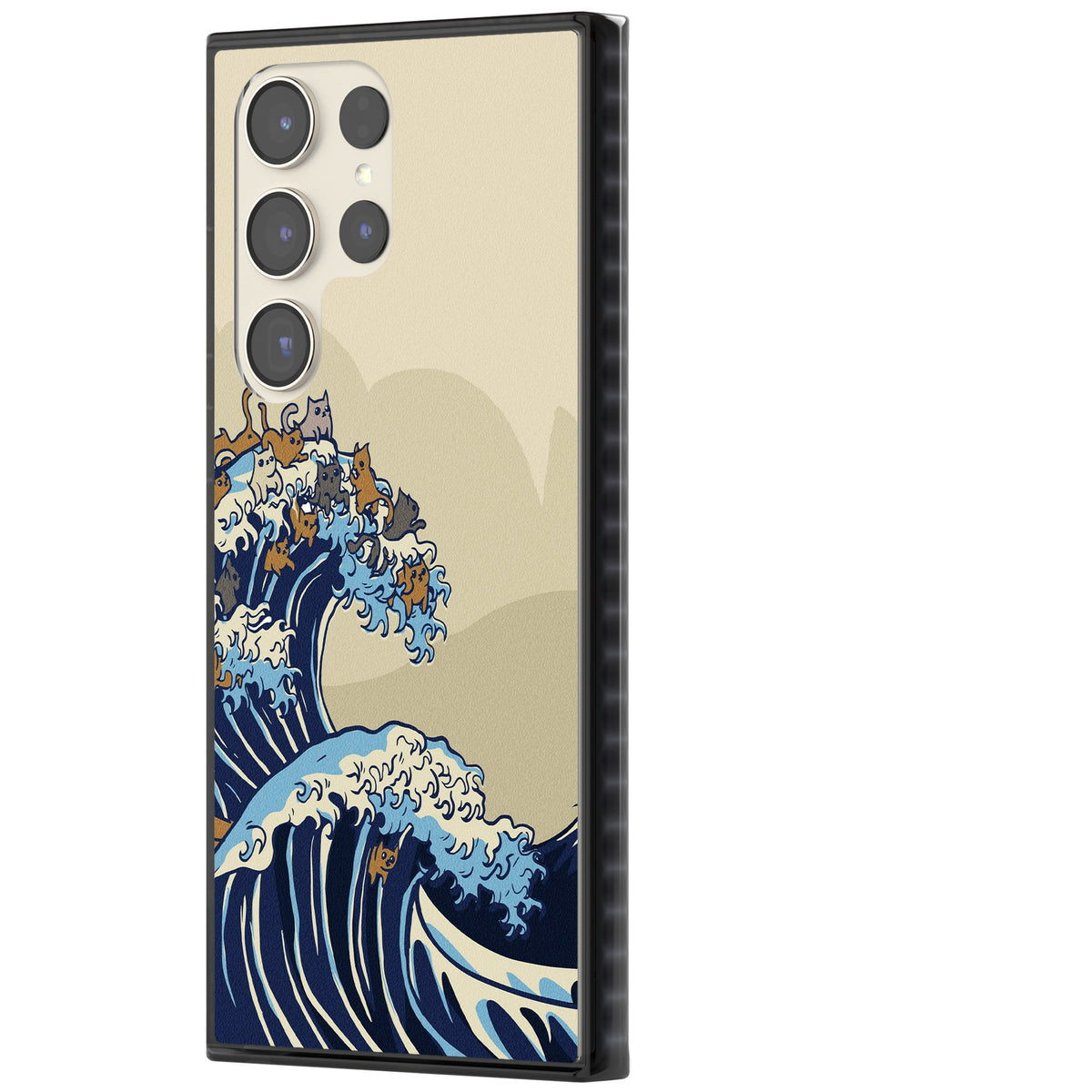 The Great Cat Wave Samsung S22 Ultra / Samsung S23 Ultra / Samsung S24 Ultra Impact Black Phone Case side