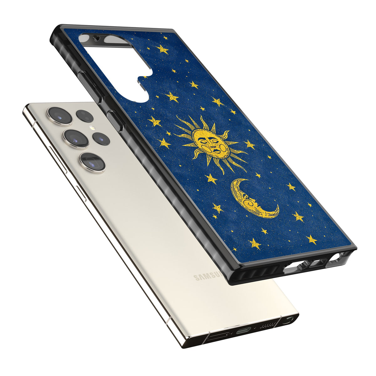 Sun & Moon Reverie Samsung S22 Ultra / Samsung S23 Ultra / Samsung S24 Ultra Impact Black Phone Case angled