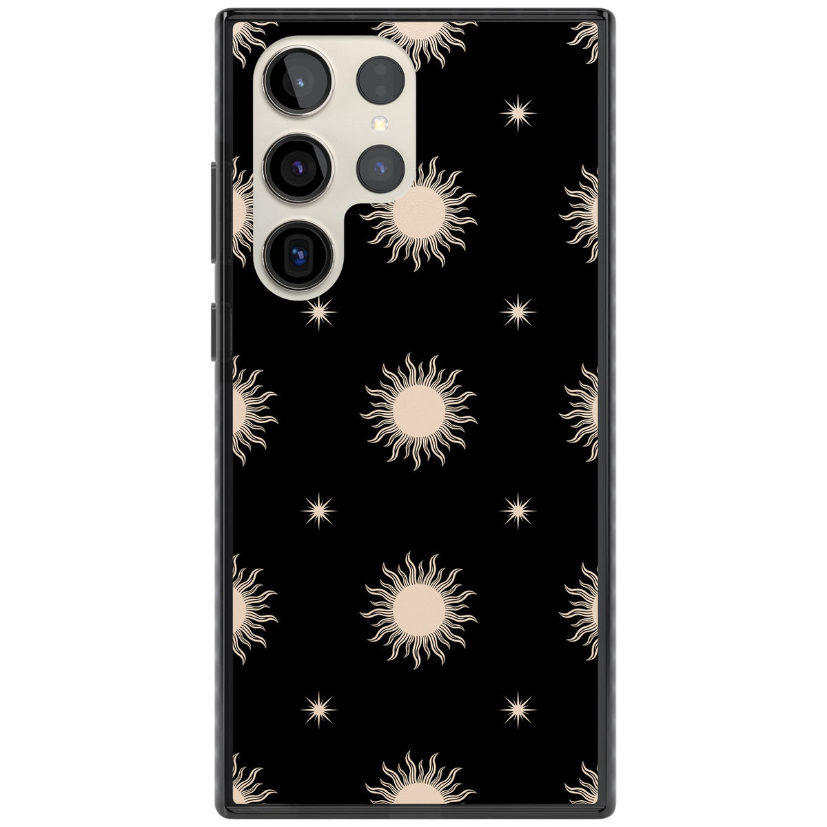Celestial Patterns Classic Suns (Black) Samsung S22 Ultra / Samsung S23 Ultra / Samsung S24 Ultra Impact Black Phone Case front