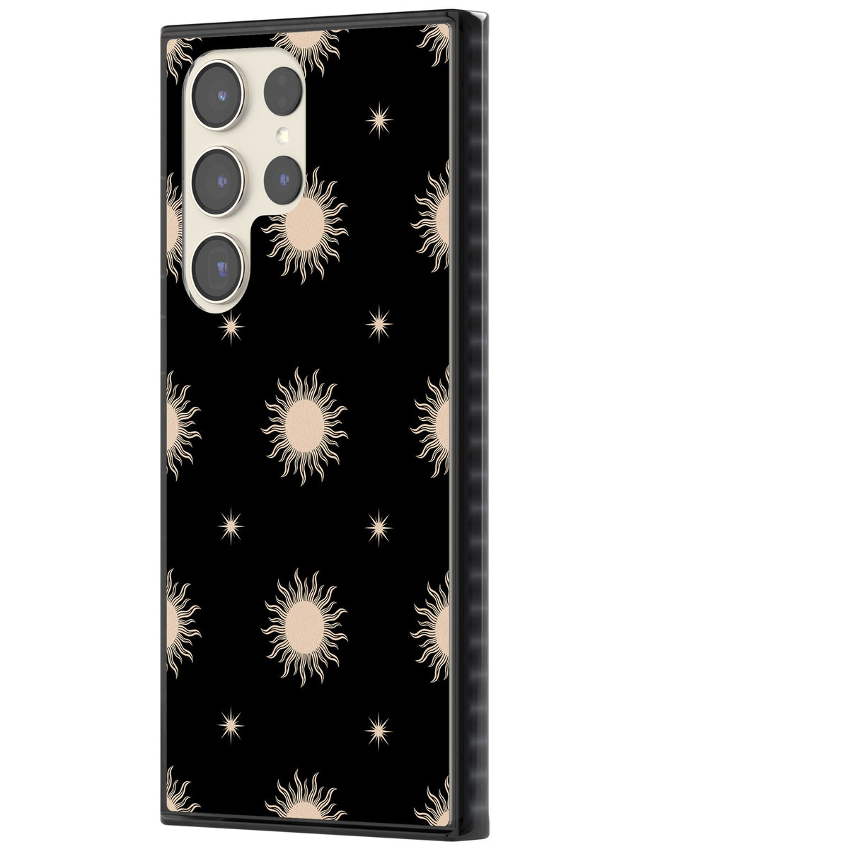 Celestial Patterns Classic Suns (Black) Samsung S22 Ultra / Samsung S23 Ultra / Samsung S24 Ultra Impact Black Phone Case side
