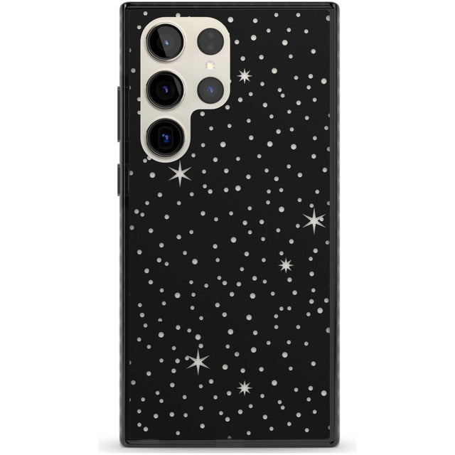 Celestial  Cut-Out Stars Phone Case Samsung S22 Ultra / Black Impact Case,Samsung S23 Ultra / Black Impact Case Blanc Space