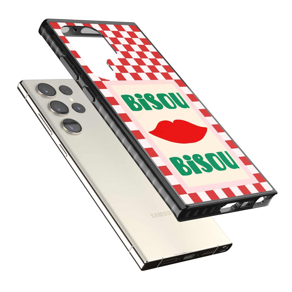 Bisou Samsung S22 Ultra / Samsung S23 Ultra / Samsung S24 Ultra Impact Black Phone Case angled