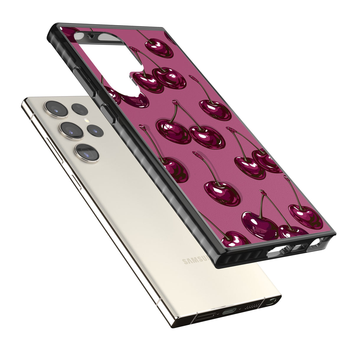 Cherry Soda Samsung S22 Ultra / Samsung S23 Ultra / Samsung S24 Ultra Impact Black Phone Case angled