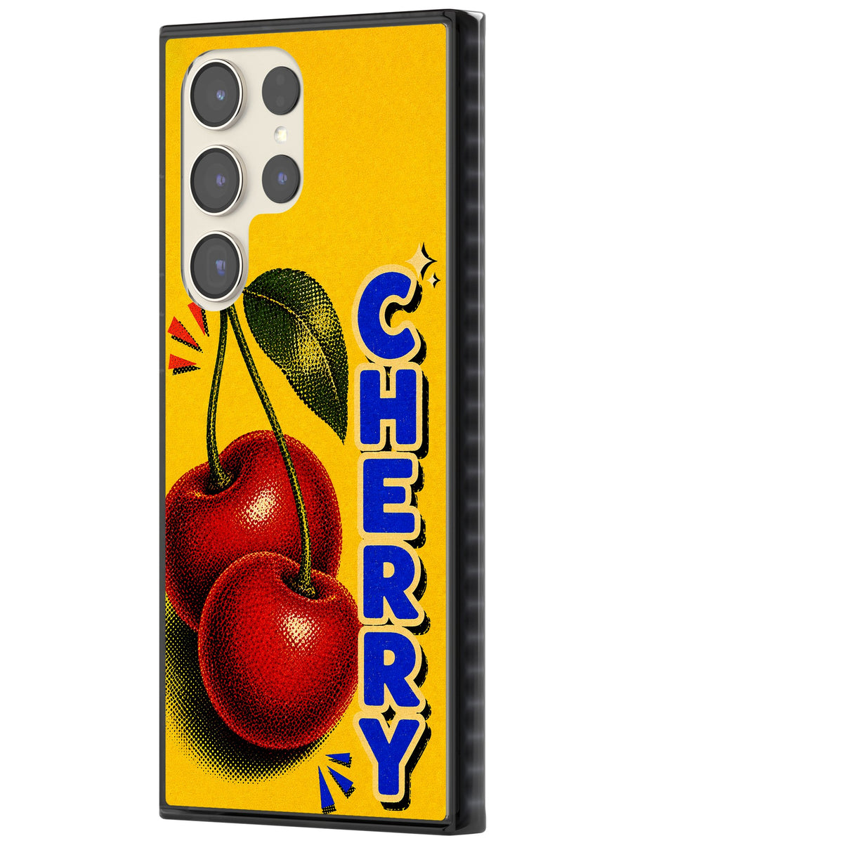 Cherry Yellow Samsung S22 Ultra / Samsung S23 Ultra / Samsung S24 Ultra Impact Black Phone Case side