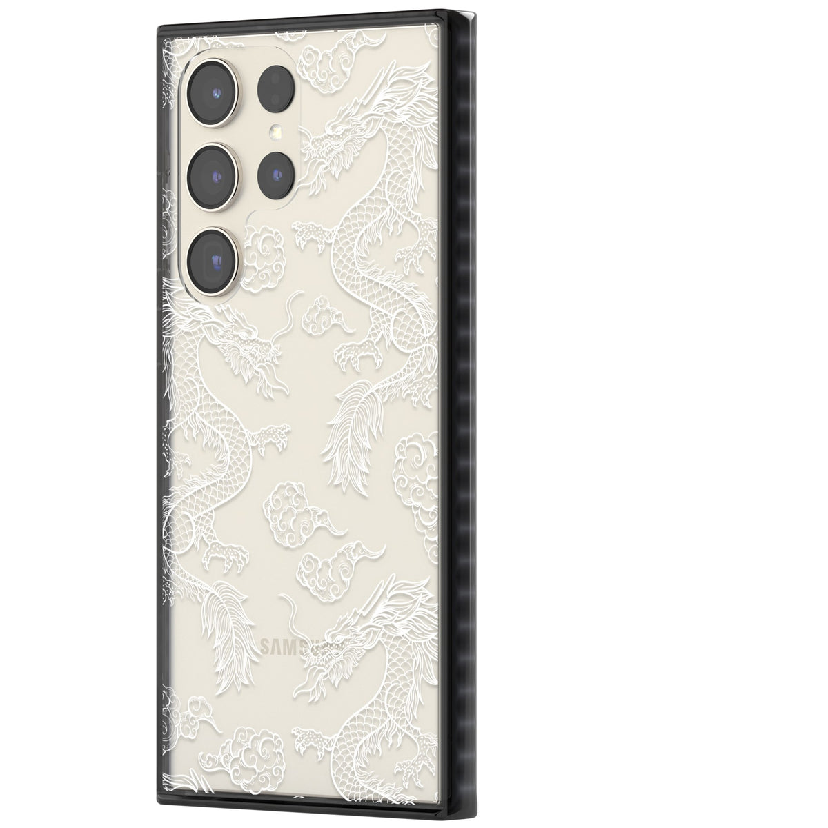 White Dragon Dynasty Samsung S22 Ultra / Samsung S23 Ultra / Samsung S24 Ultra Impact Black Phone Case side