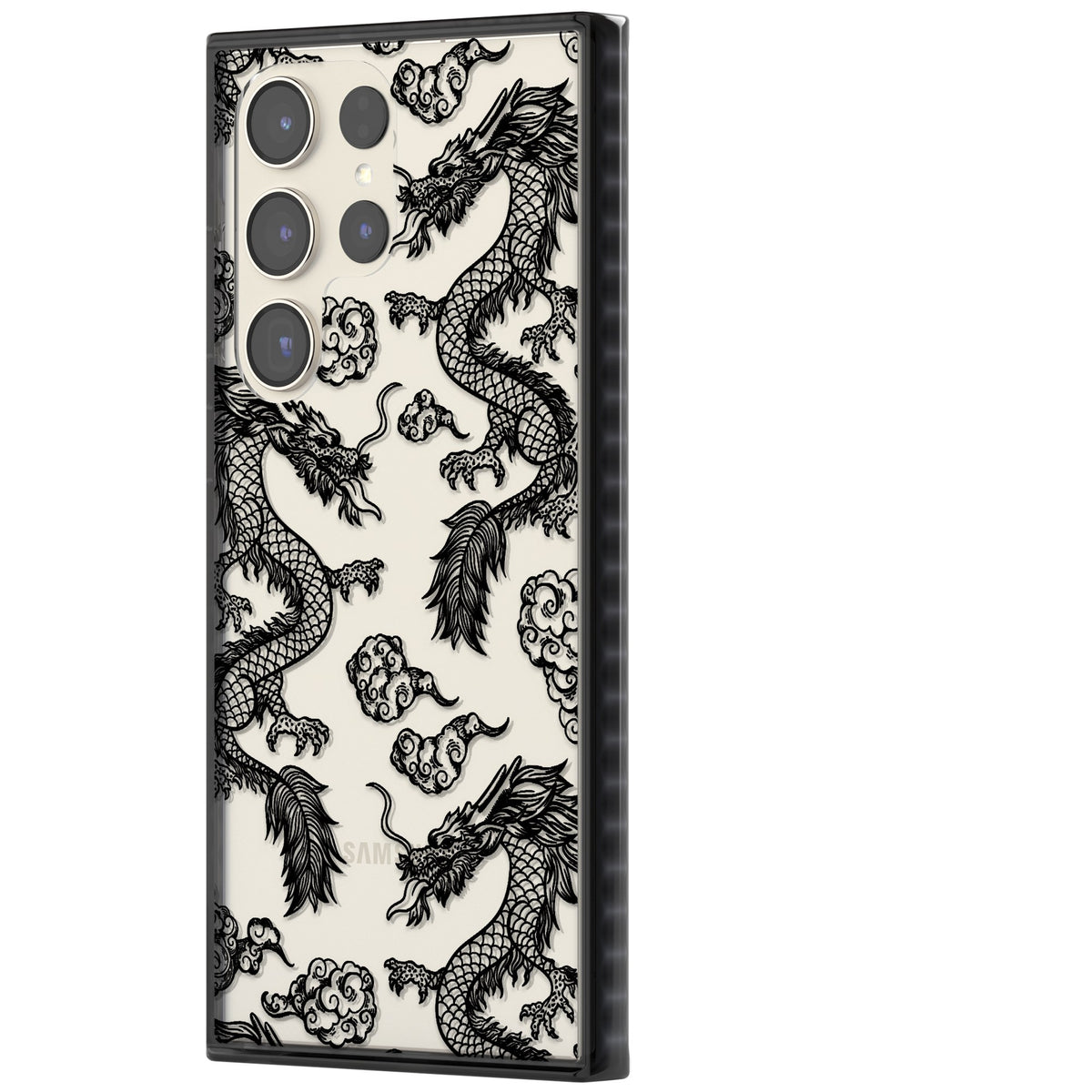 Black Dragons Samsung S22 Ultra / Samsung S23 Ultra / Samsung S24 Ultra Impact Black Phone Case side