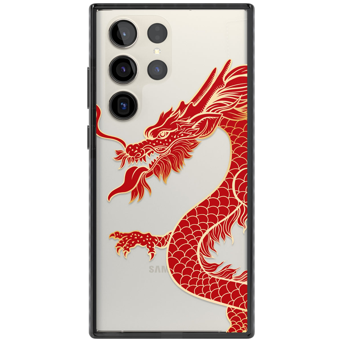 Red Dragon Samsung S22 Ultra / Samsung S23 Ultra / Samsung S24 Ultra Impact Black Phone Case front
