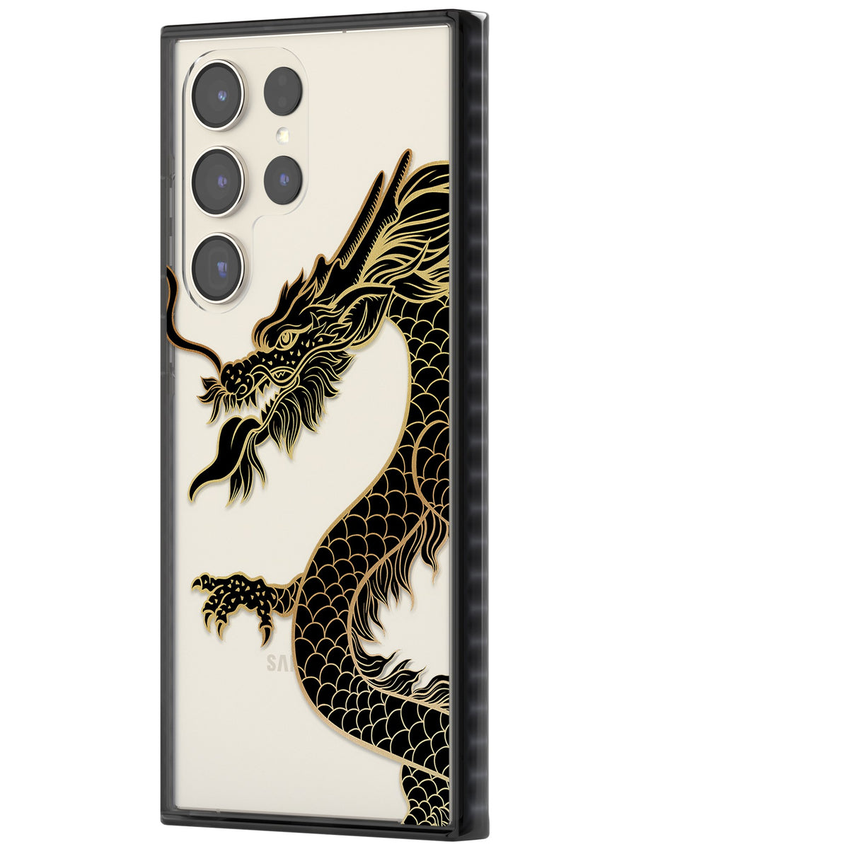 Large Black Dragon Samsung S22 Ultra / Samsung S23 Ultra / Samsung S24 Ultra Impact Black Phone Case side