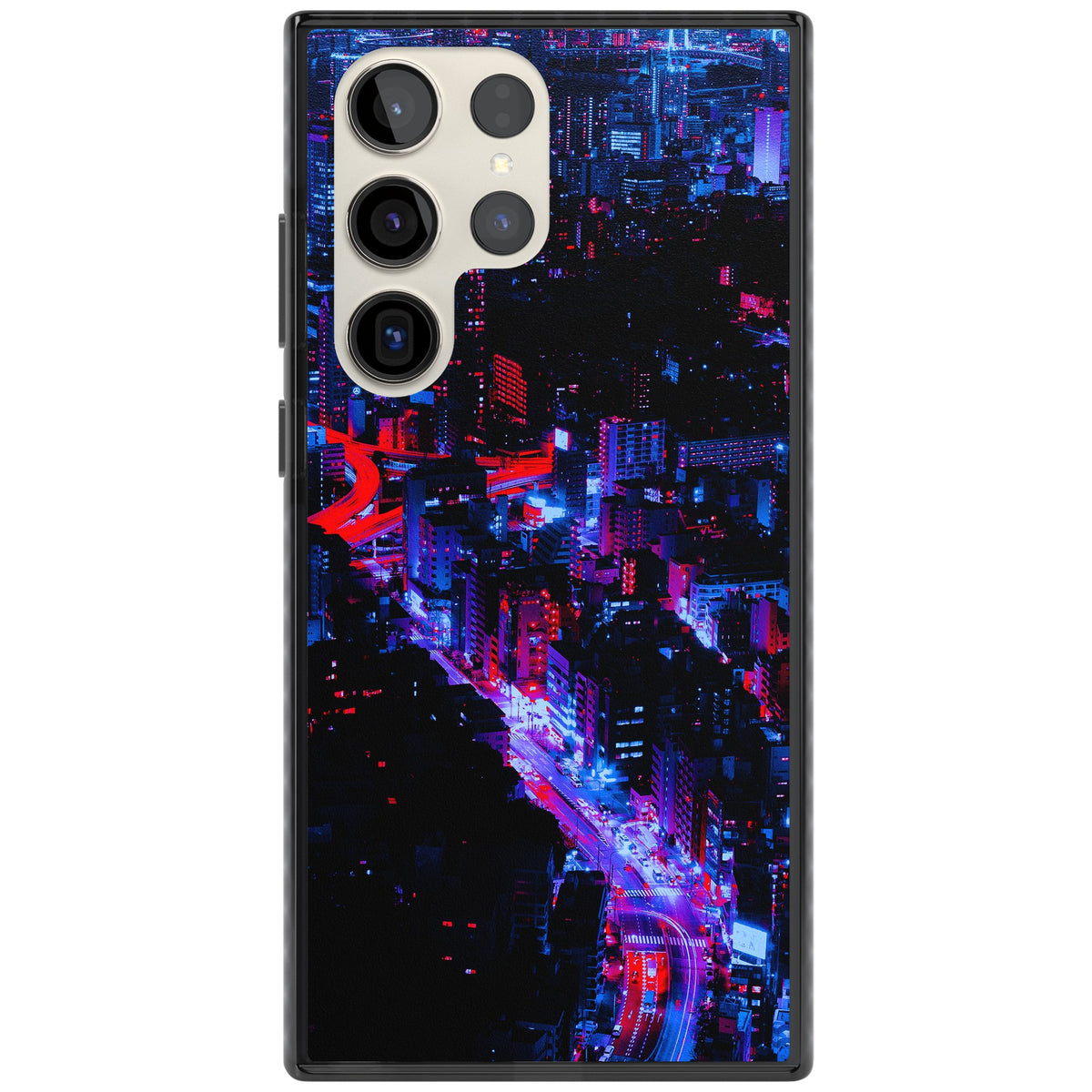 Neon Cityscape Samsung S22 Ultra / Samsung S23 Ultra / Samsung S24 Ultra Impact Black Phone Case front