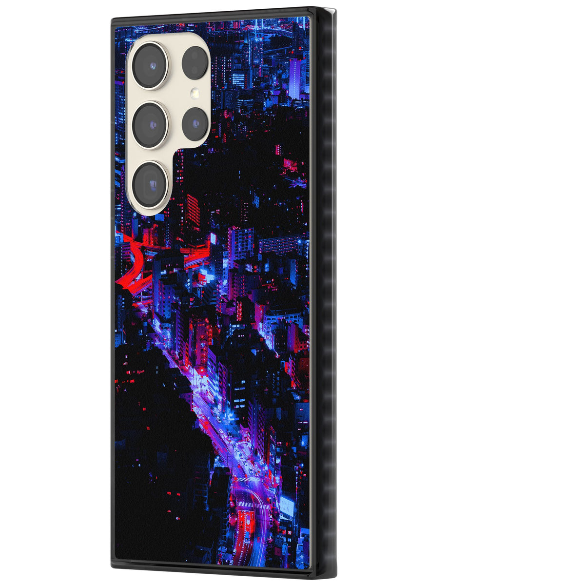Neon Cityscape Samsung S22 Ultra / Samsung S23 Ultra / Samsung S24 Ultra Impact Black Phone Case side