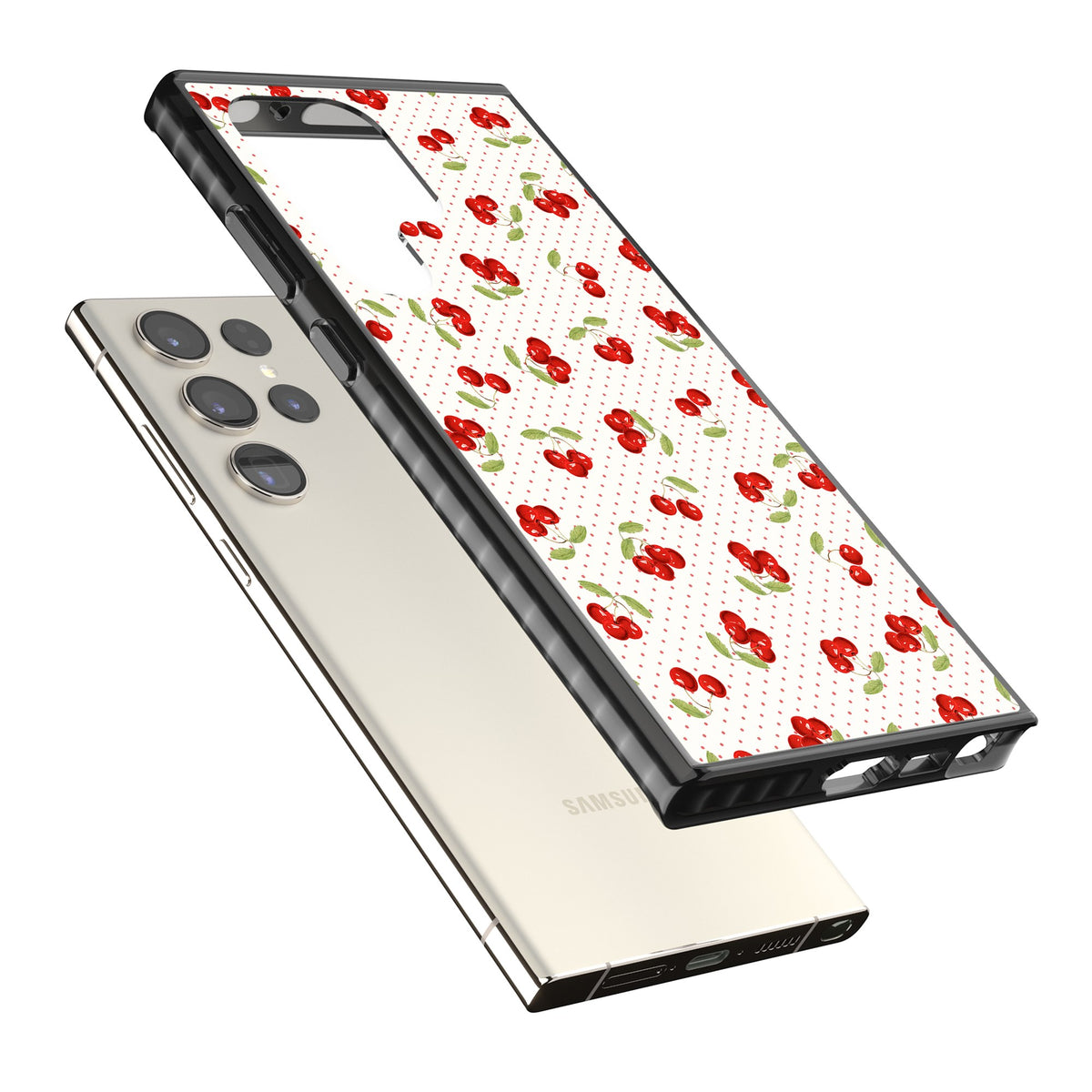 Cherry Picking Samsung S22 Ultra / Samsung S23 Ultra / Samsung S24 Ultra Impact Black Phone Case angled