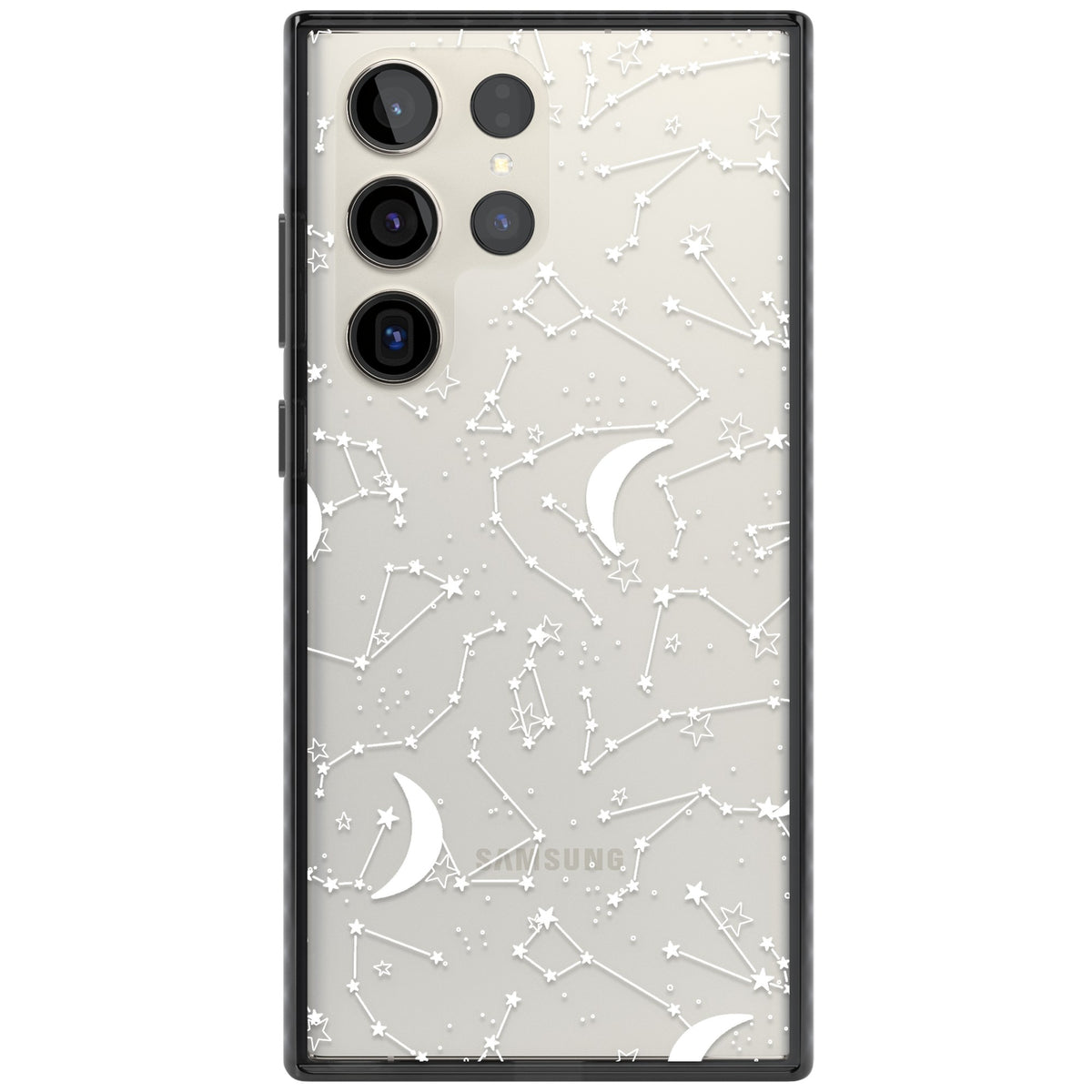 White Constellations Samsung S22 Ultra / Samsung S23 Ultra / Samsung S24 Ultra Impact Black Phone Case front