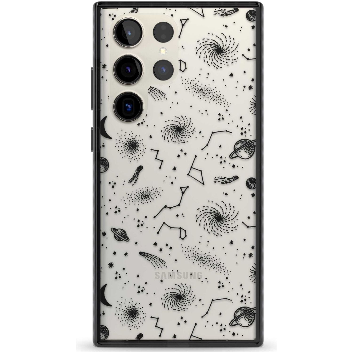 Mixed Galaxy Pattern Phone Case Samsung S22 Ultra / Black Impact Case,Samsung S23 Ultra / Black Impact Case Blanc Space