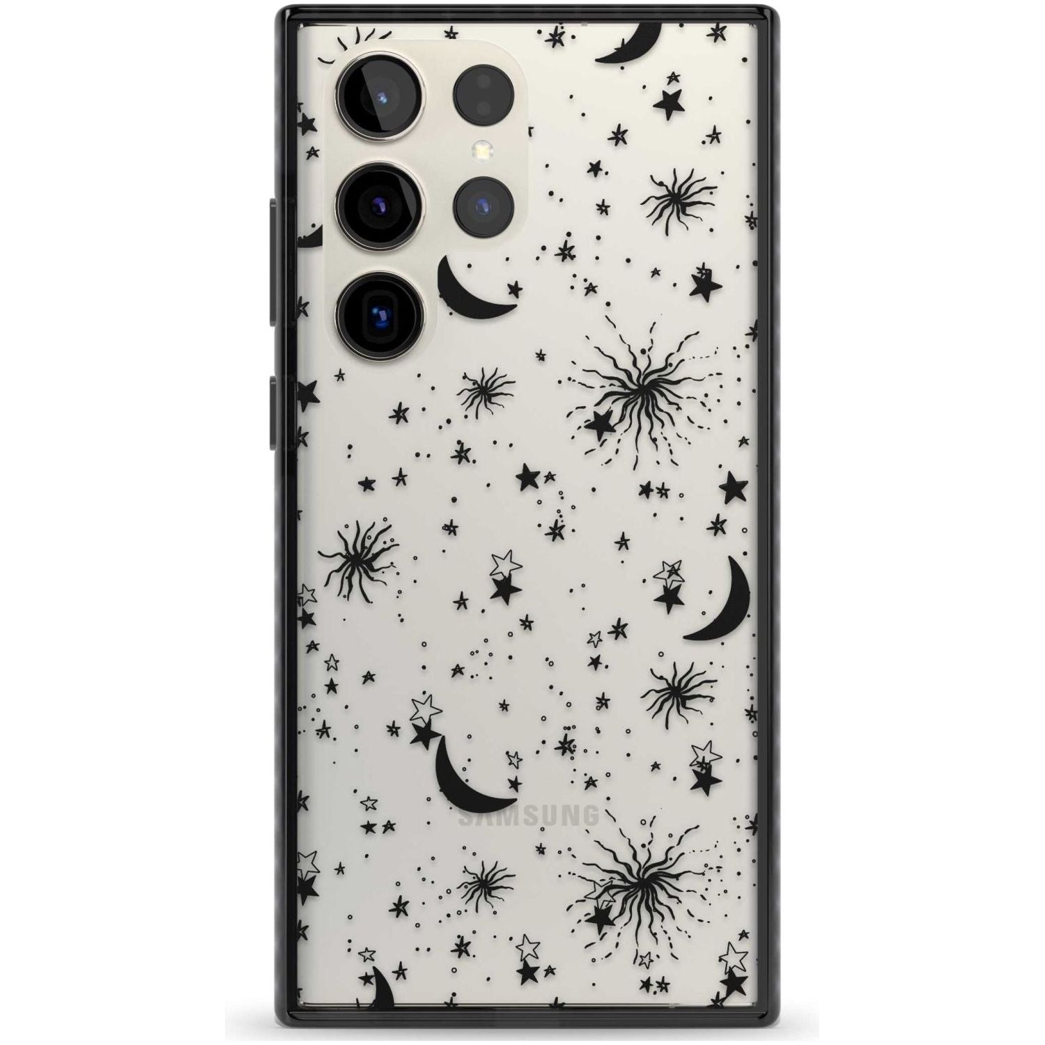 Moons & Stars Phone Case Samsung S22 Ultra / Black Impact Case,Samsung S23 Ultra / Black Impact Case Blanc Space