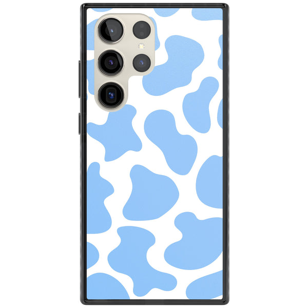 Blue And White Cow Print