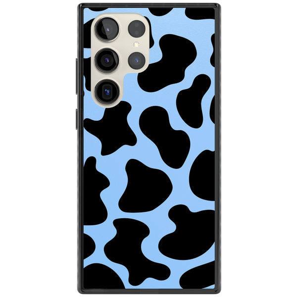 Blue And Black Cow Print