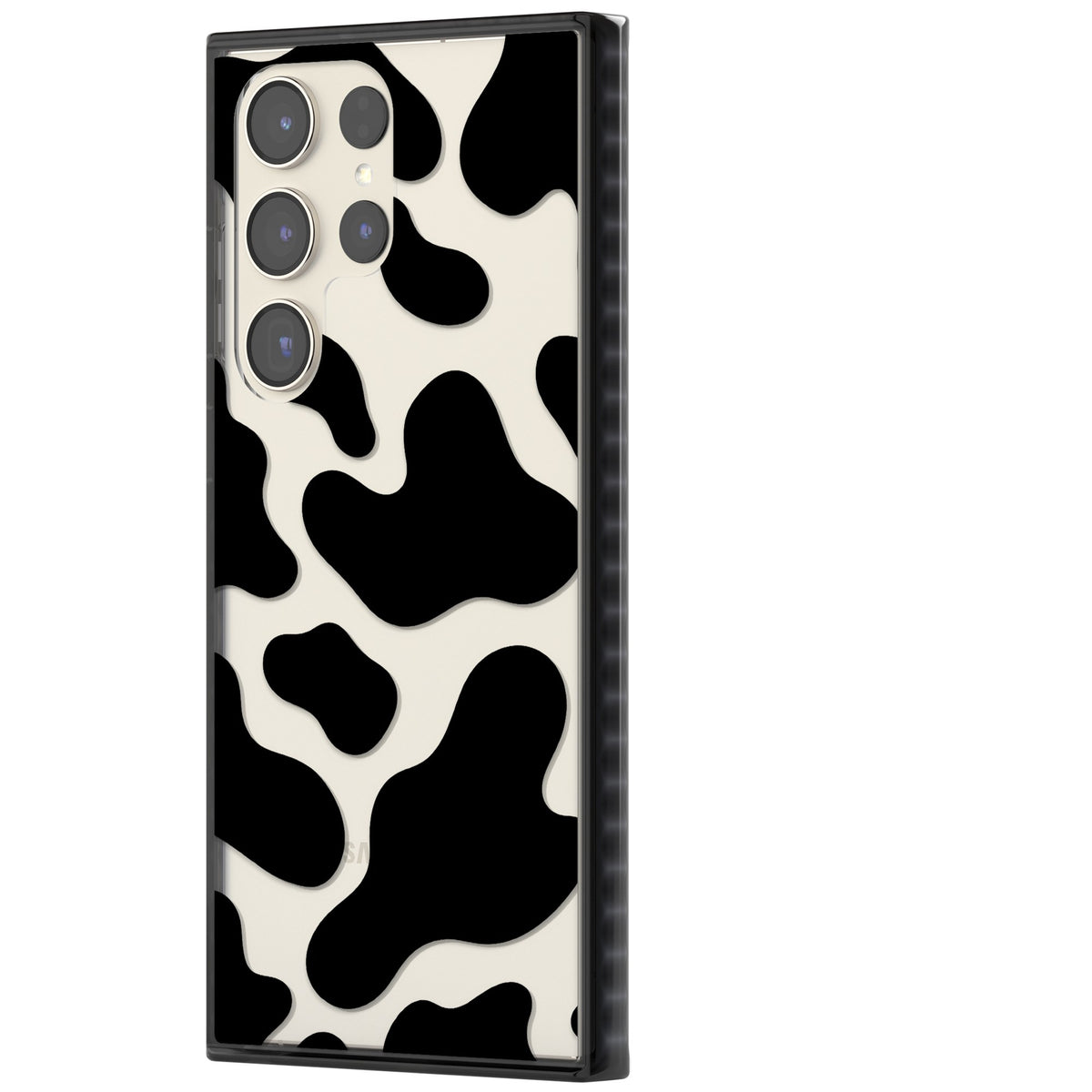 Clear Cow Print Samsung S22 Ultra / Samsung S23 Ultra / Samsung S24 Ultra Impact Black Phone Case side