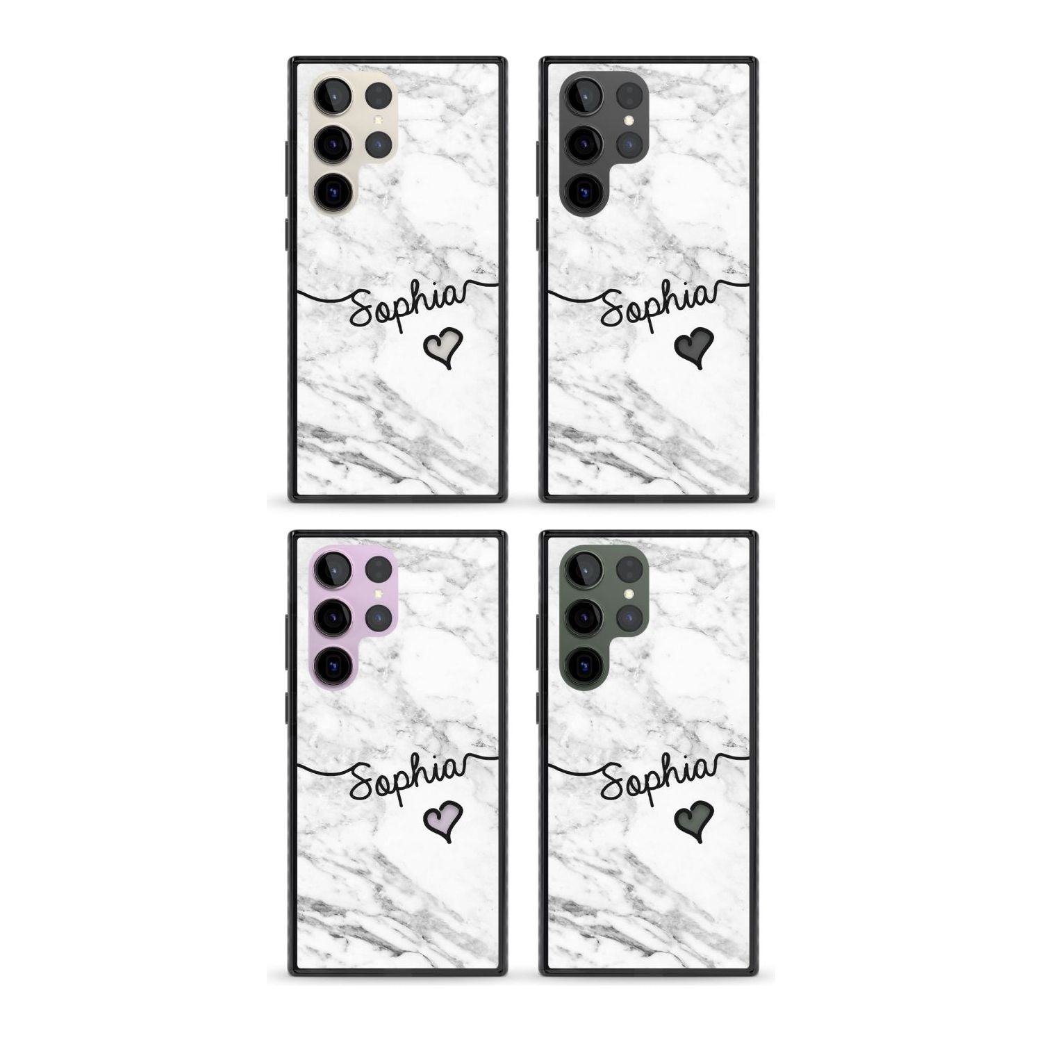 Personalised White Marble Heart