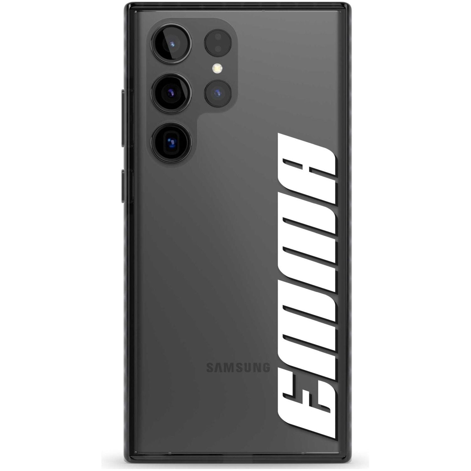 Personalised Clear Text  4B Custom Phone Case Samsung S22 Ultra / Black Impact Case,Samsung S23 Ultra / Black Impact Case Blanc Space