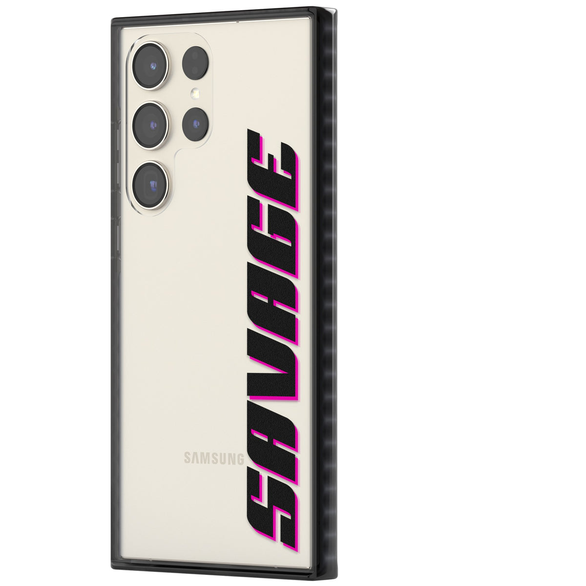 Personalised Cool Vertical Name Samsung S22 Ultra / Samsung S23 Ultra / Samsung S24 Ultra Impact Black Phone Case side