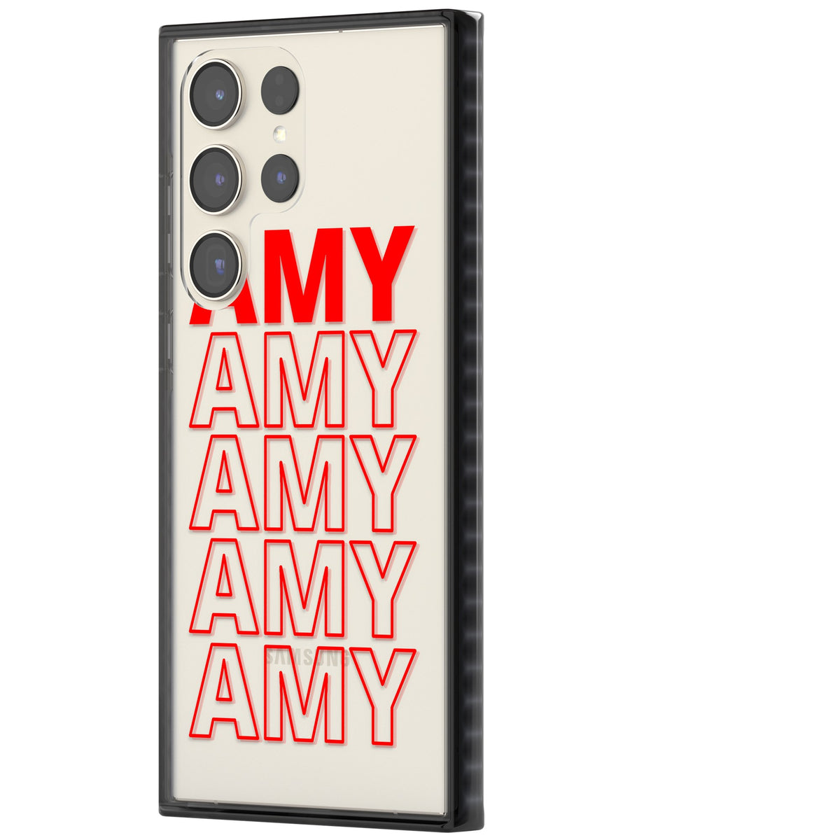 Personalised Bold Name Repeat Samsung S22 Ultra / Samsung S23 Ultra / Samsung S24 Ultra Impact Black Phone Case side