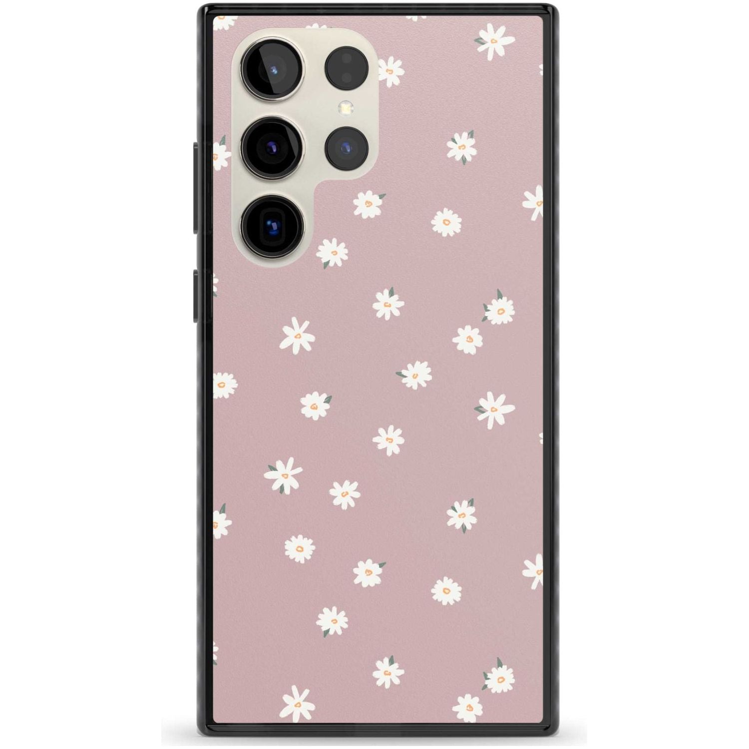 Dark Pink Cute Floral Design Phone Case Samsung S22 Ultra / Black Impact Case,Samsung S23 Ultra / Black Impact Case Blanc Space