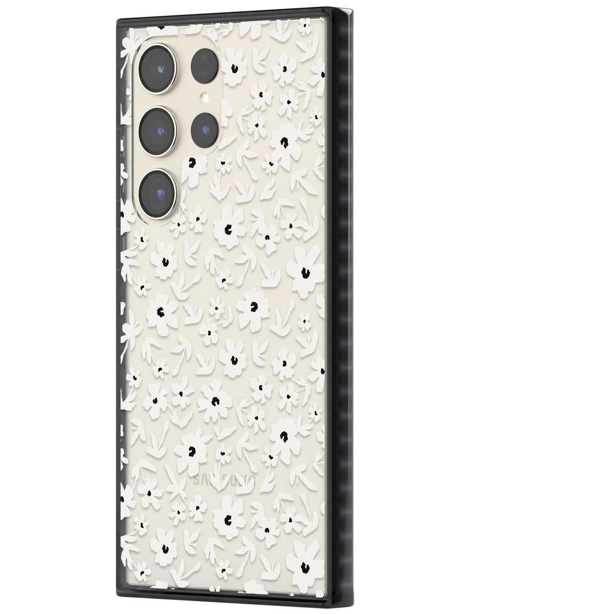 Snow Petals Samsung S22 Ultra / Samsung S23 Ultra / Samsung S24 Ultra Impact Black Phone Case side