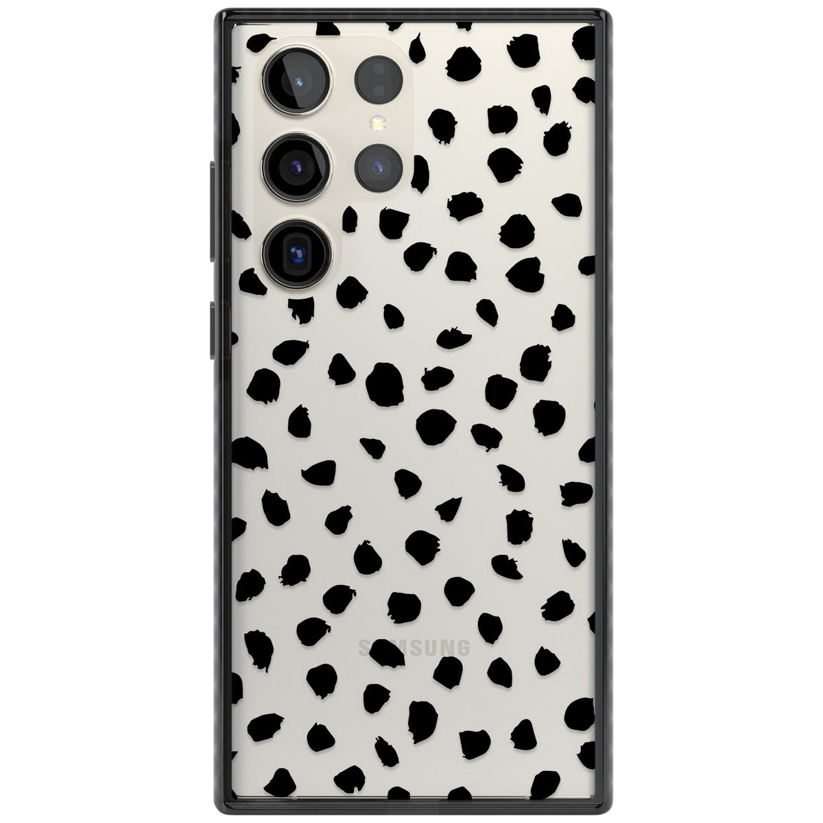 Black Dalmatian Polka Dot Samsung S22 Ultra / Samsung S23 Ultra / Samsung S24 Ultra Impact Black Phone Case front