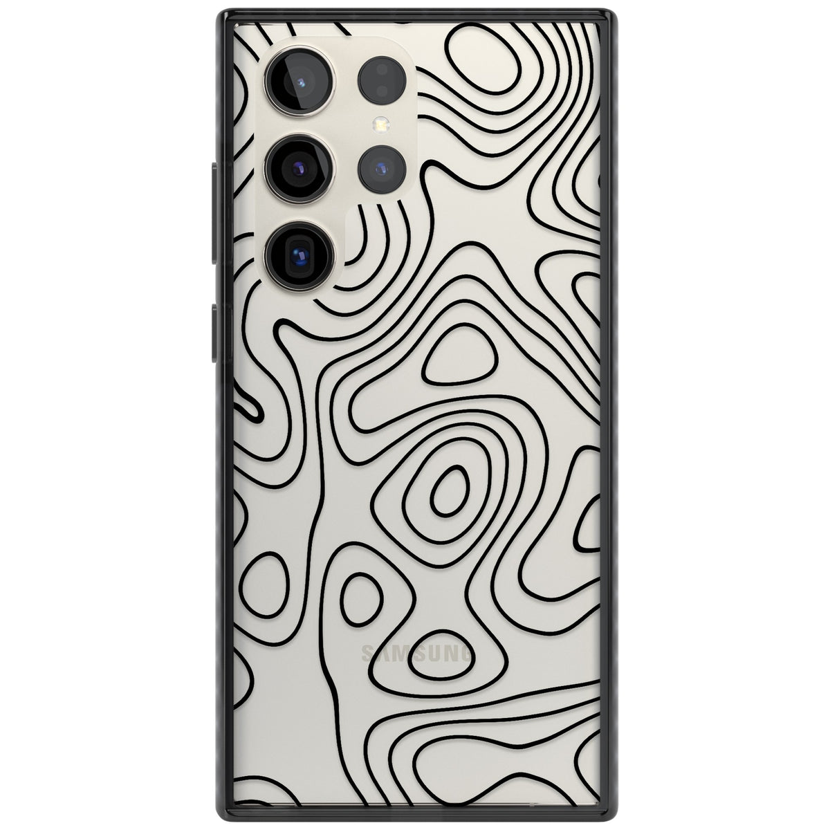 Damascus Steel Samsung S22 Ultra / Samsung S23 Ultra / Samsung S24 Ultra Impact Black Phone Case front