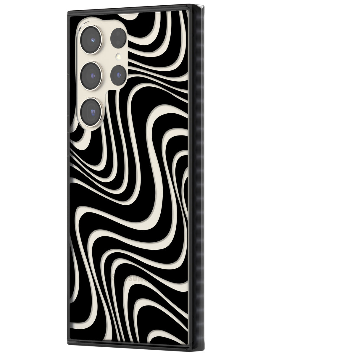 Abstract Waves Samsung S22 Ultra / Samsung S23 Ultra / Samsung S24 Ultra Impact Black Phone Case side