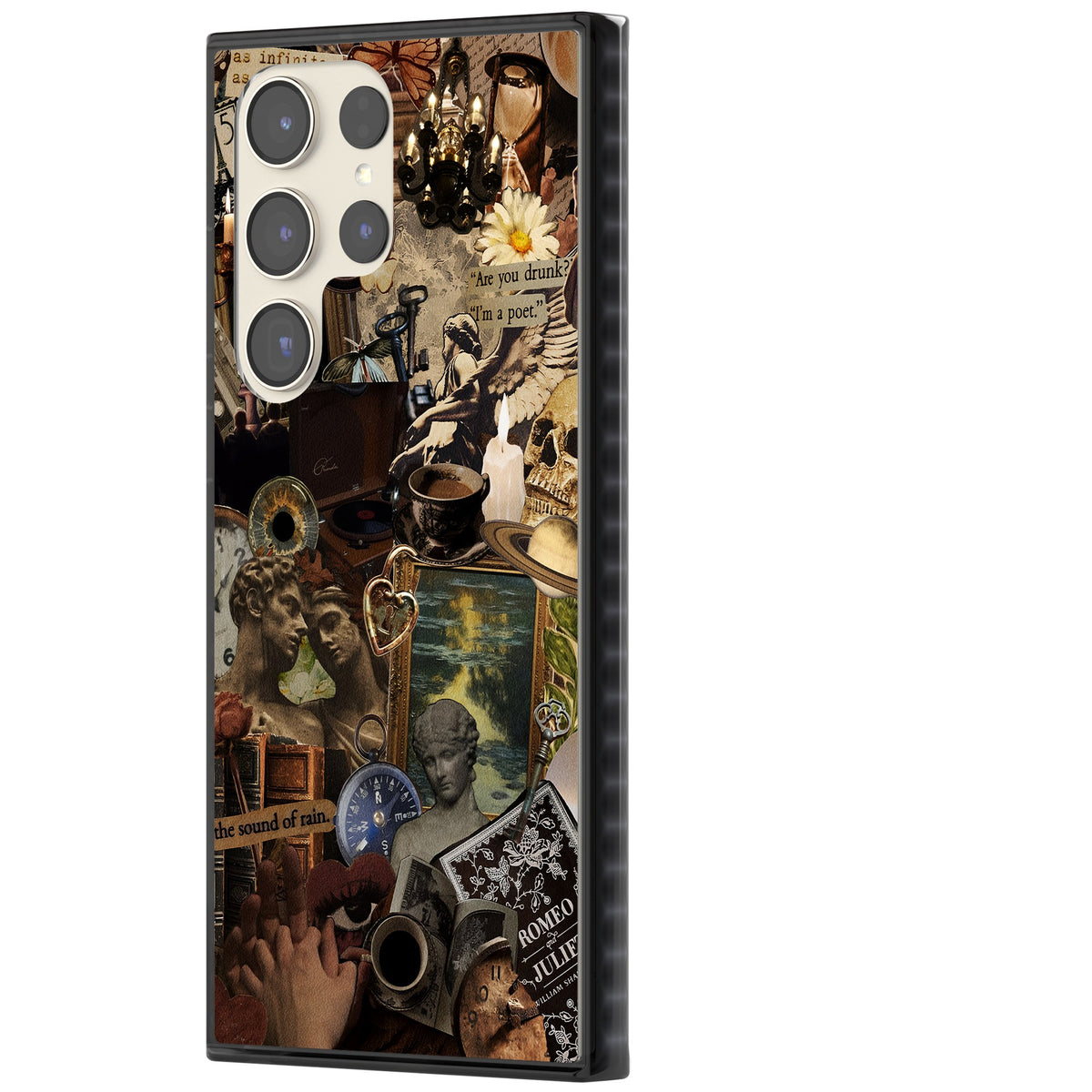 Vintage Academia Collage Samsung S22 Ultra / Samsung S23 Ultra / Samsung S24 Ultra Impact Black Phone Case side