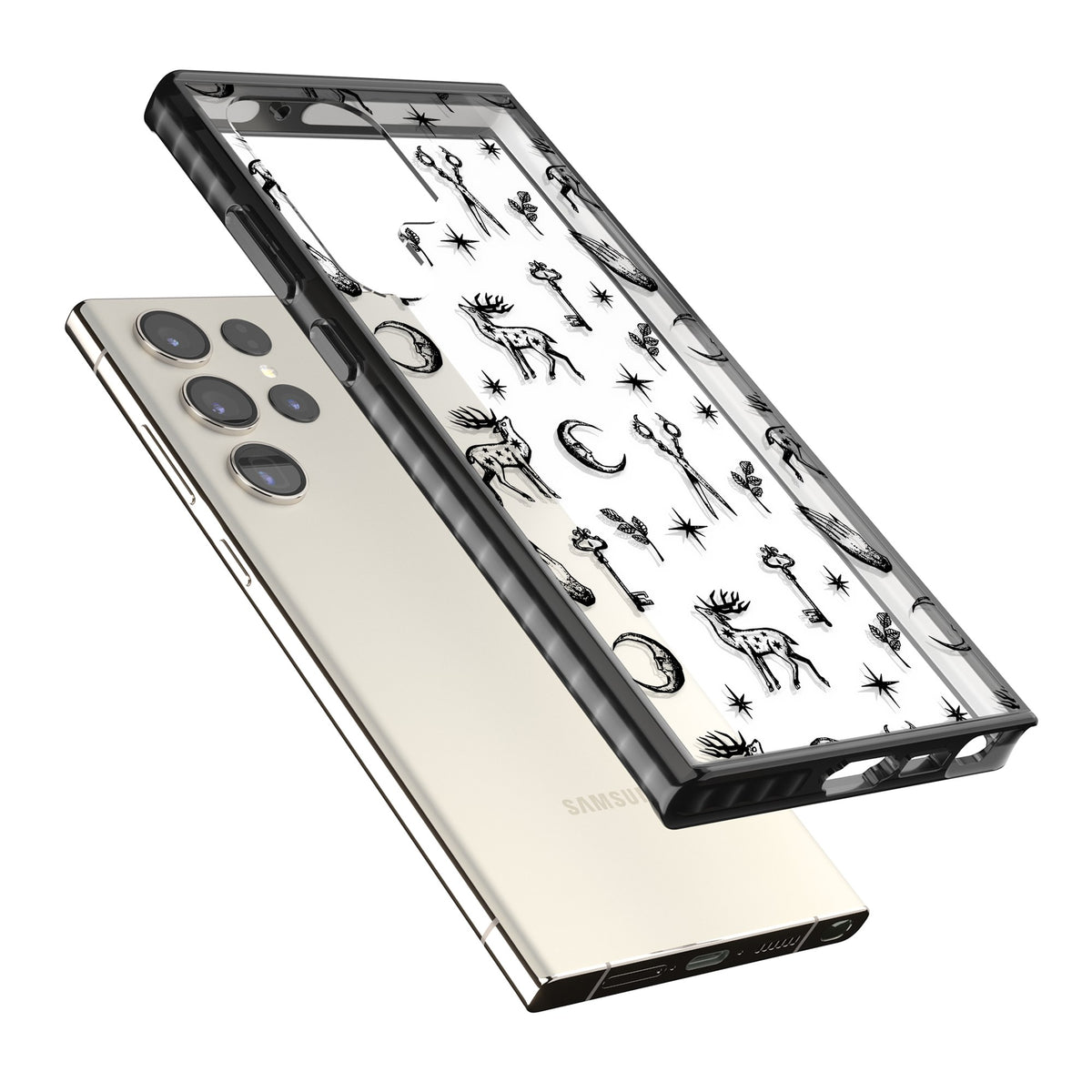 Forest Rituals & Relics Samsung S22 Ultra / Samsung S23 Ultra / Samsung S24 Ultra Impact Black Phone Case angled