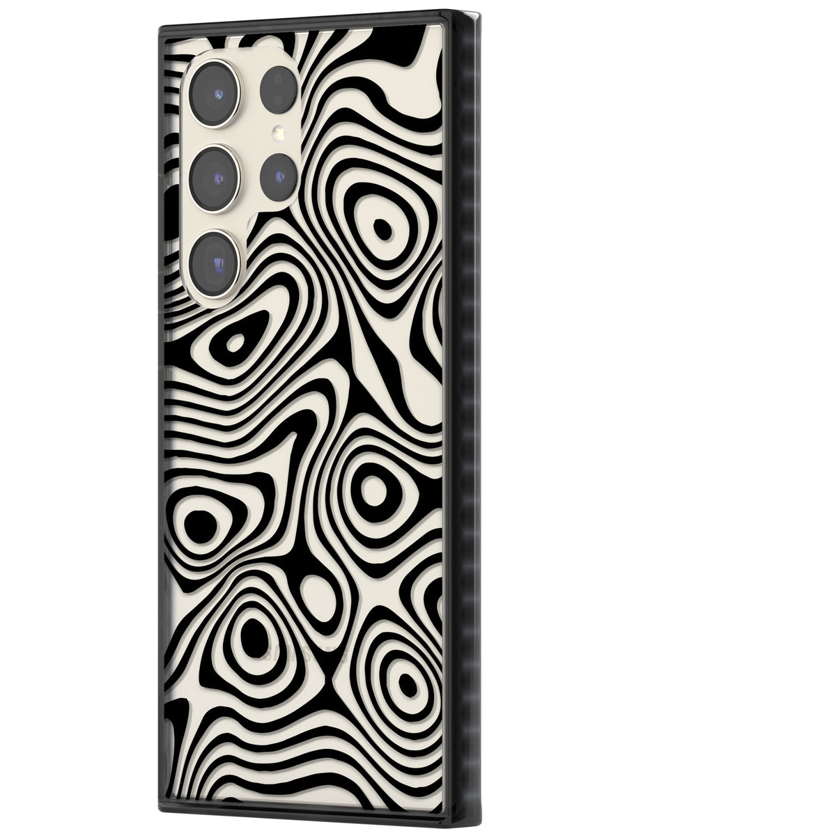Dark Topographic Map Samsung S22 Ultra / Samsung S23 Ultra / Samsung S24 Ultra Impact Black Phone Case side