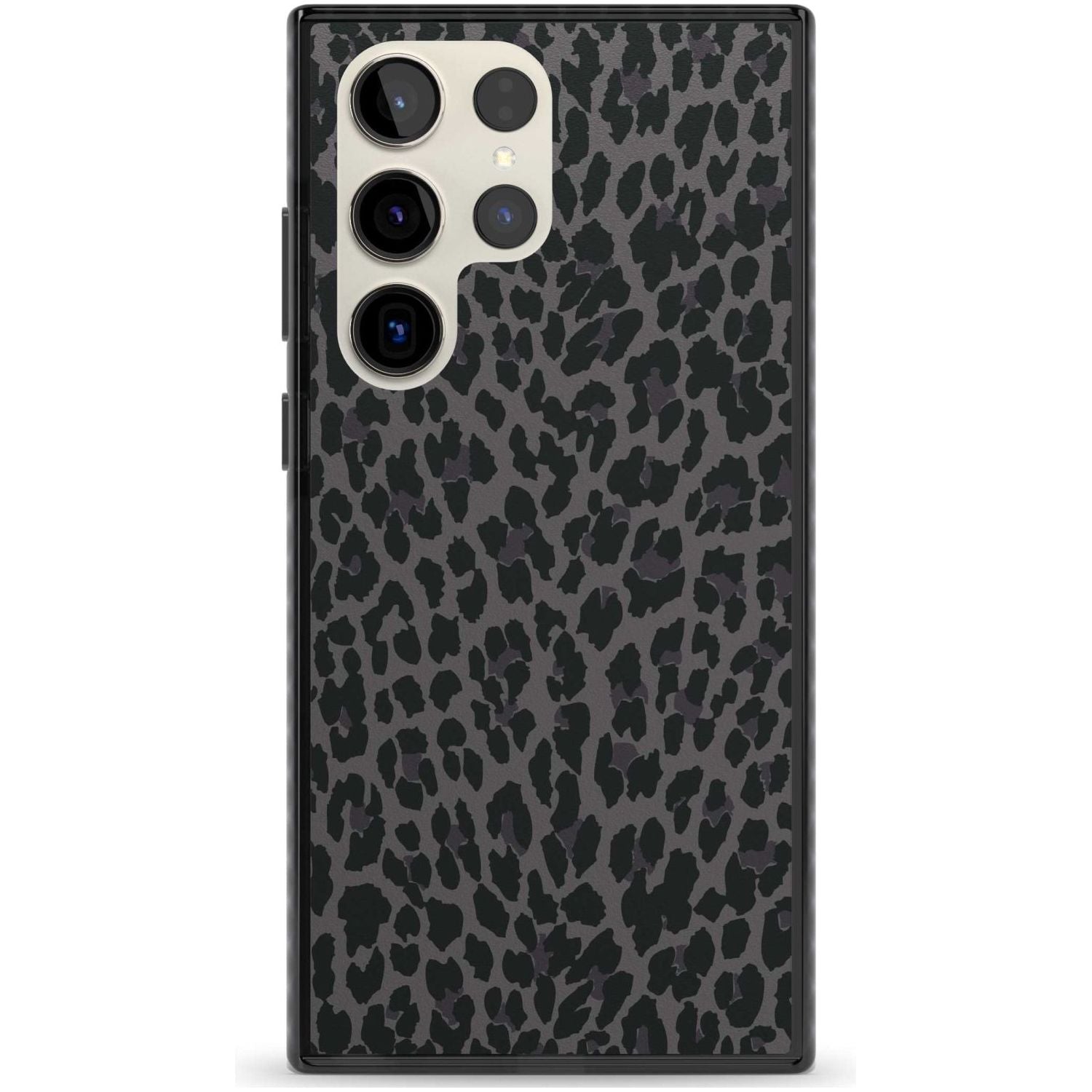 Dark Animal Print Pattern Small Leopard Phone Case Samsung S22 Ultra / Black Impact Case,Samsung S23 Ultra / Black Impact Case Blanc Space
