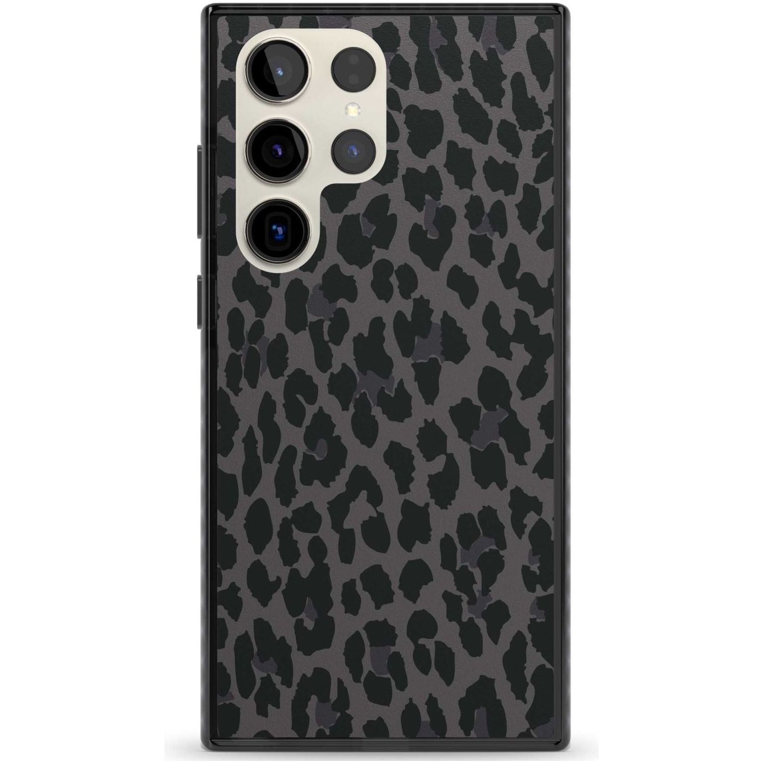 Dark Animal Print Pattern Large Leopard Phone Case Samsung S22 Ultra / Black Impact Case,Samsung S23 Ultra / Black Impact Case Blanc Space