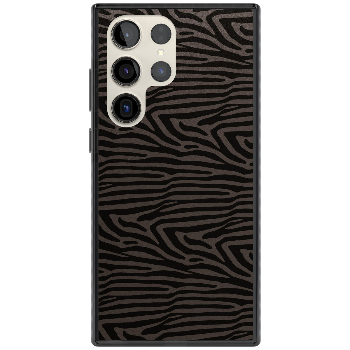 Dark Zebra Print Samsung S22 Ultra / Samsung S23 Ultra / Samsung S24 Ultra Impact Black Phone Case front