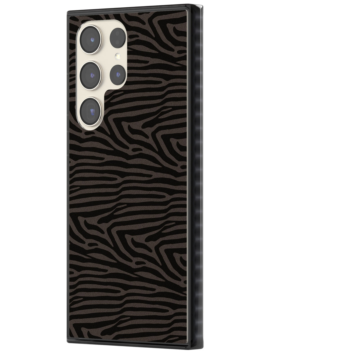 Dark Zebra Print Samsung S22 Ultra / Samsung S23 Ultra / Samsung S24 Ultra Impact Black Phone Case side