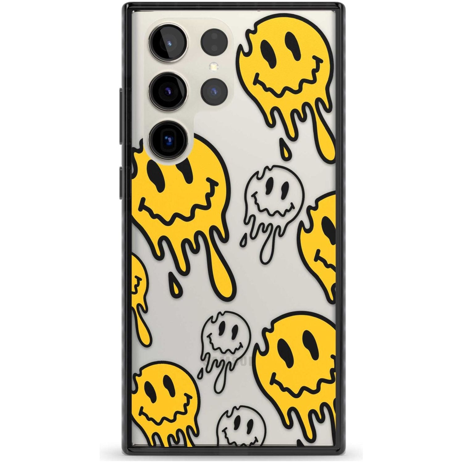 Face Melt Phone Case Samsung S22 Ultra / Black Impact Case,Samsung S23 Ultra / Black Impact Case Blanc Space