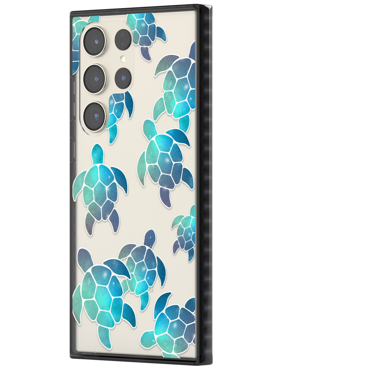 Aqua Space Turtles Samsung S22 Ultra / Samsung S23 Ultra / Samsung S24 Ultra Impact Black Phone Case side