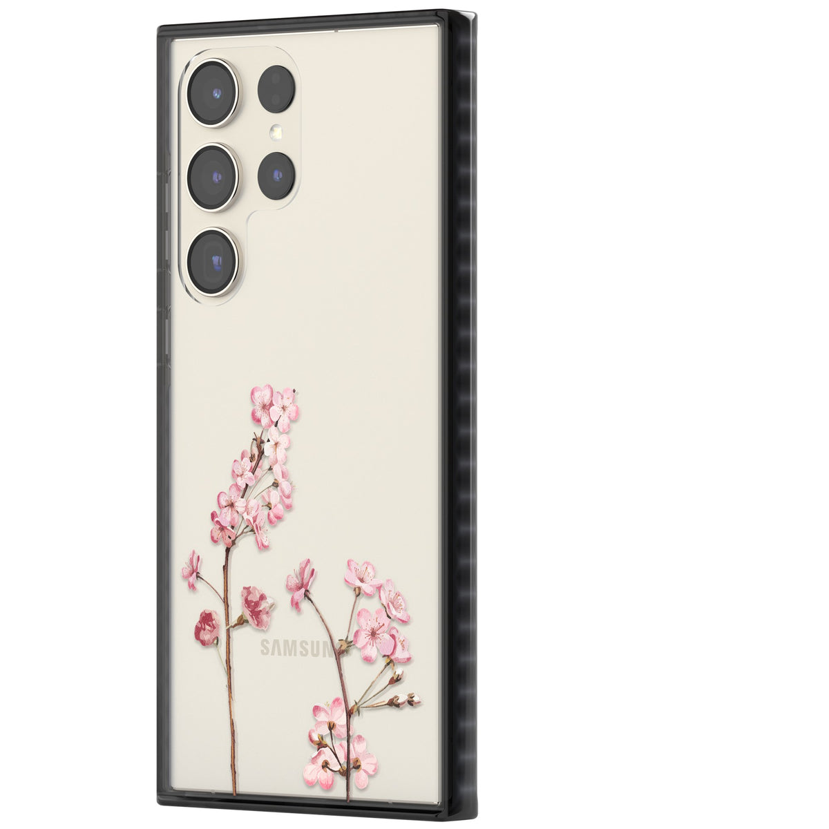 Blossom Flower Samsung S22 Ultra / Samsung S23 Ultra / Samsung S24 Ultra Impact Black Phone Case side