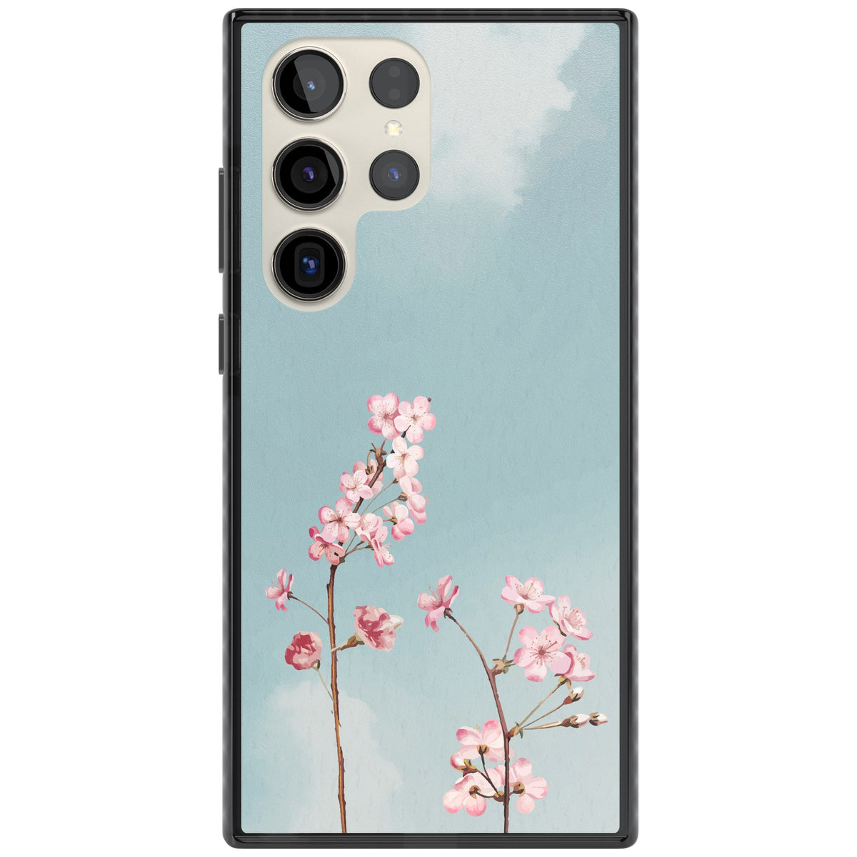 Blossom Flower Sky Samsung S22 Ultra / Samsung S23 Ultra / Samsung S24 Ultra Impact Black Phone Case front