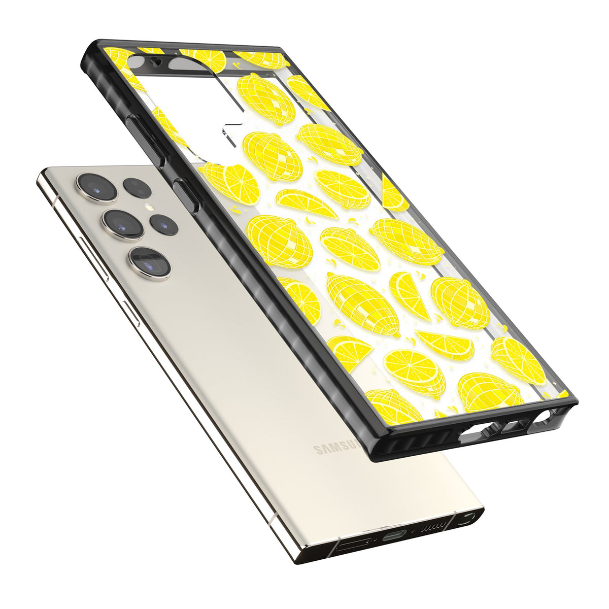 Disco Lemons Samsung S22 Ultra / Samsung S23 Ultra / Samsung S24 Ultra Impact Black Phone Case angled