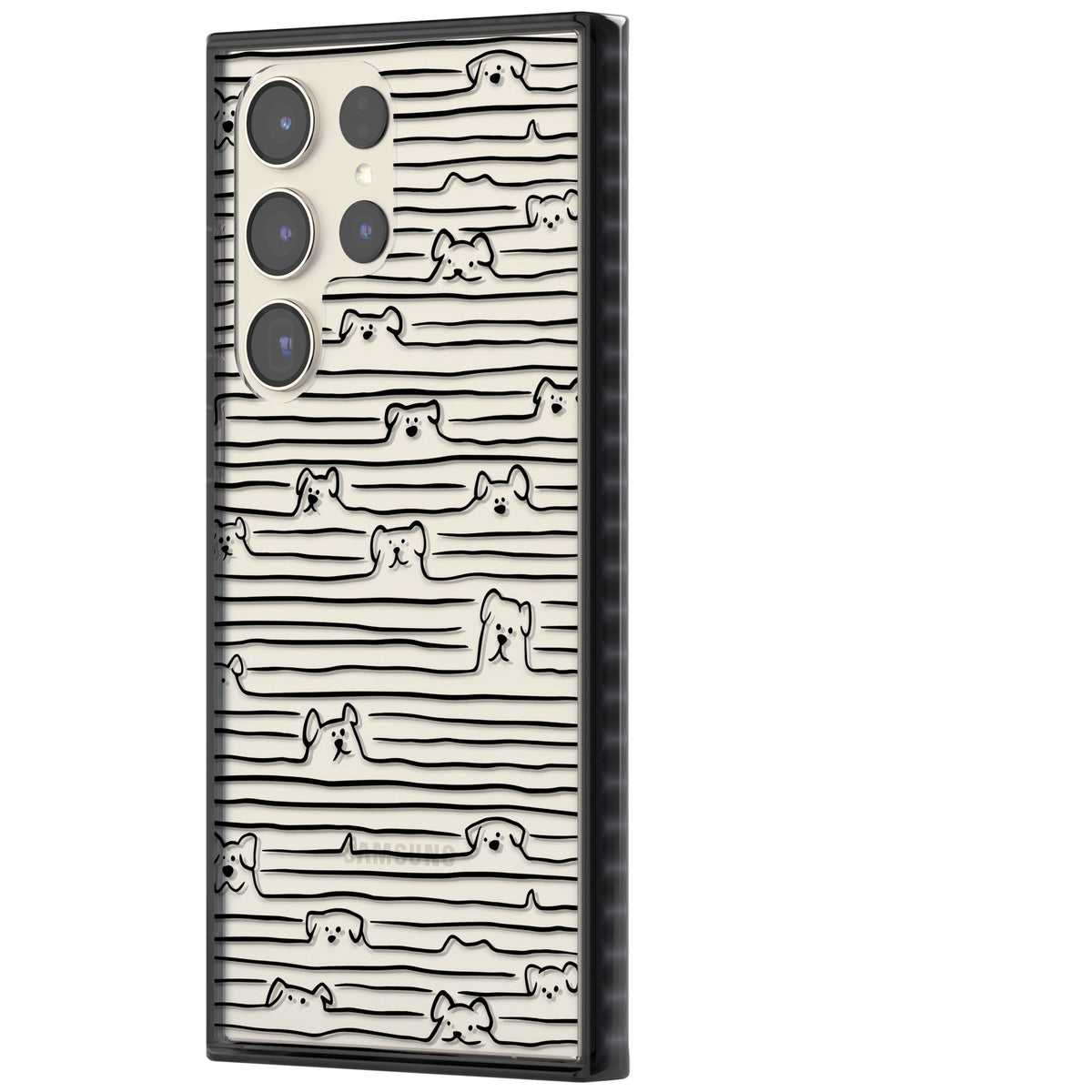 Dog Lines Samsung S22 Ultra / Samsung S23 Ultra / Samsung S24 Ultra Impact Black Phone Case side