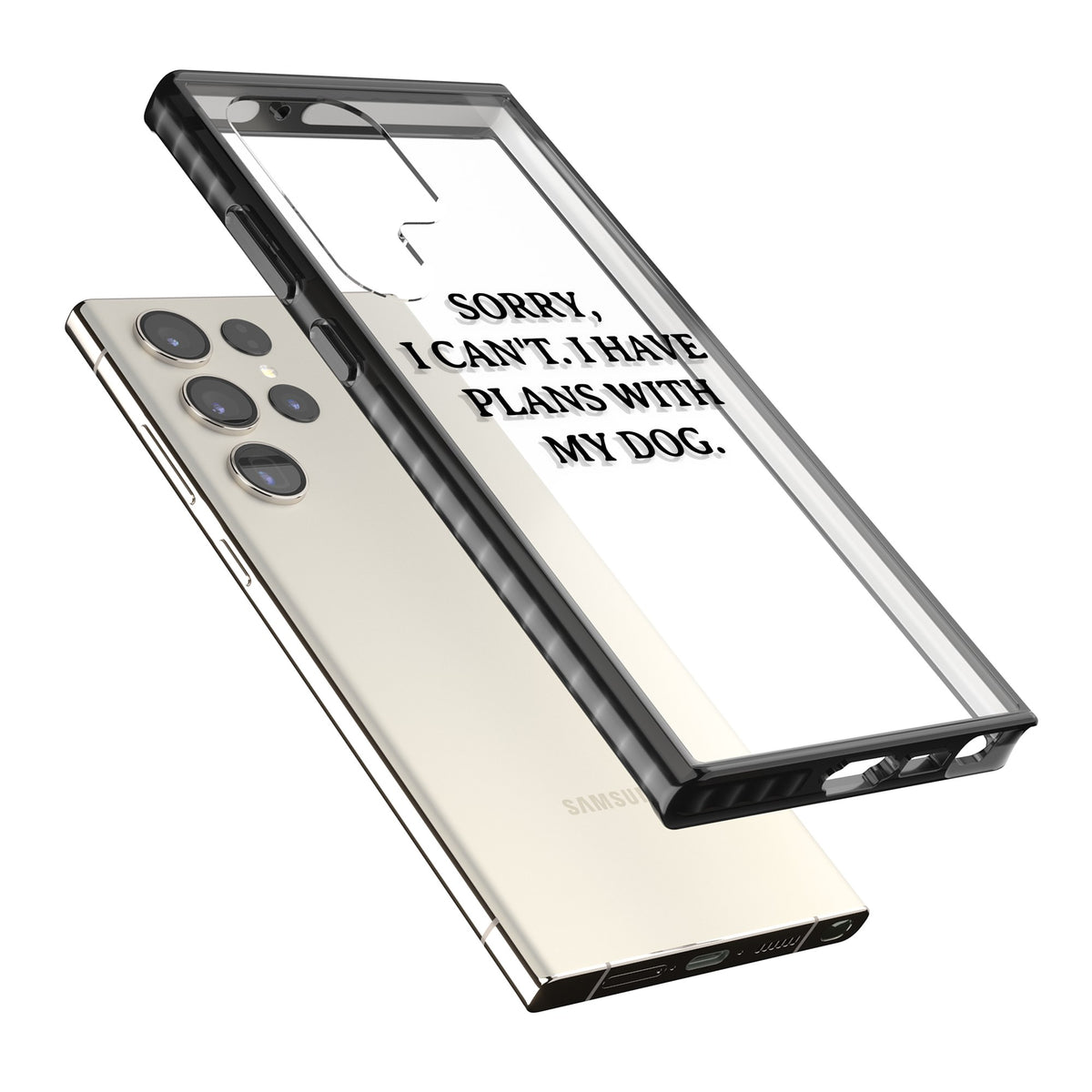 I Have Plans With My Dog Samsung S22 Ultra / Samsung S23 Ultra / Samsung S24 Ultra Impact Black Phone Case angled