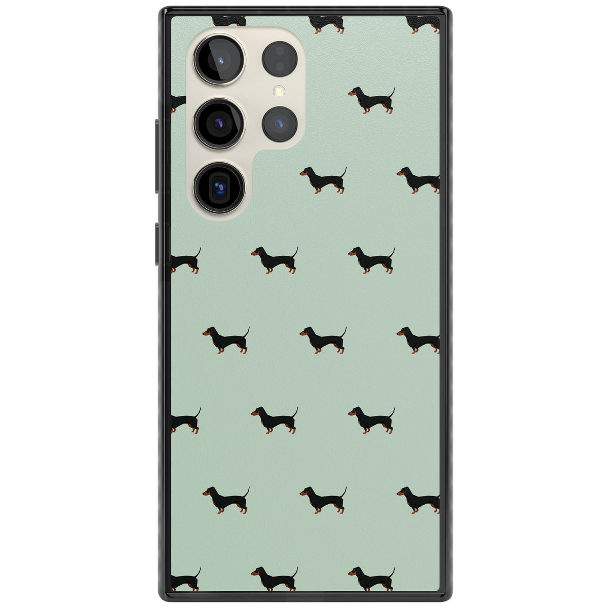 Dachshund Dog Pattern Samsung S22 Ultra / Samsung S23 Ultra / Samsung S24 Ultra Impact Black Phone Case front