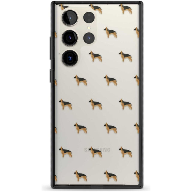 German Sherpard Dog Pattern Clear Phone Case Samsung S22 Ultra / Black Impact Case,Samsung S23 Ultra / Black Impact Case Blanc Space