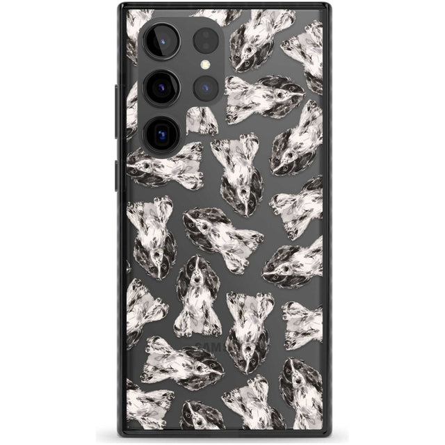 Cocker Spaniel (Black) Watercolour Dog Pattern Phone Case Samsung S22 Ultra / Black Impact Case,Samsung S23 Ultra / Black Impact Case Blanc Space